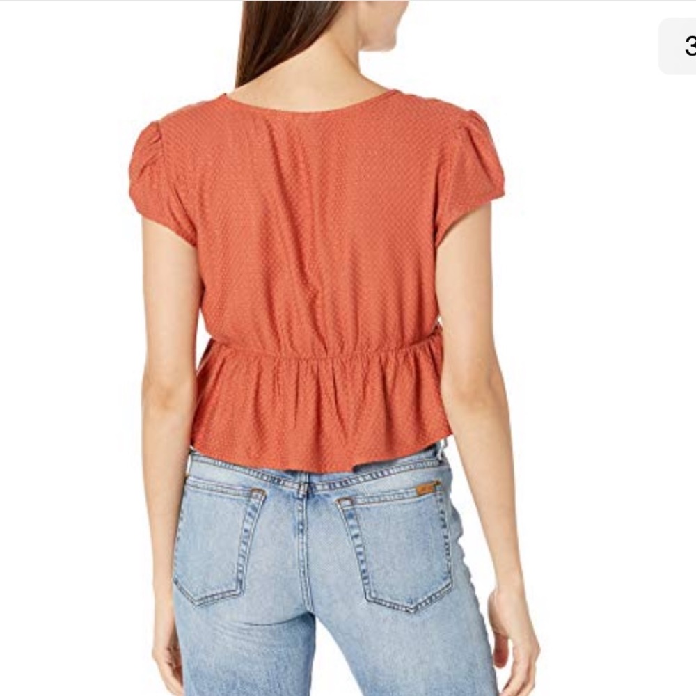Roxy Rust Color Deep V Cropped Top - image 2